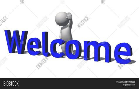 Welcome - 3d Text Blue Image & Photo (Free Trial) | Bigstock