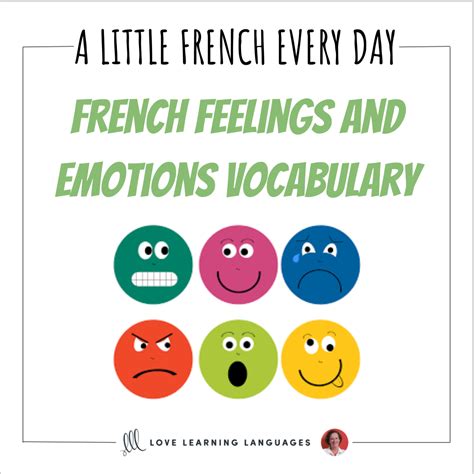 French Feelings and Emotions Vocabulary List - Love Learning Languages