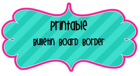 School Bulletin Board Borders Printable