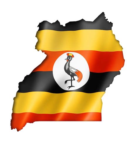 Premium Photo | Uganda flag map