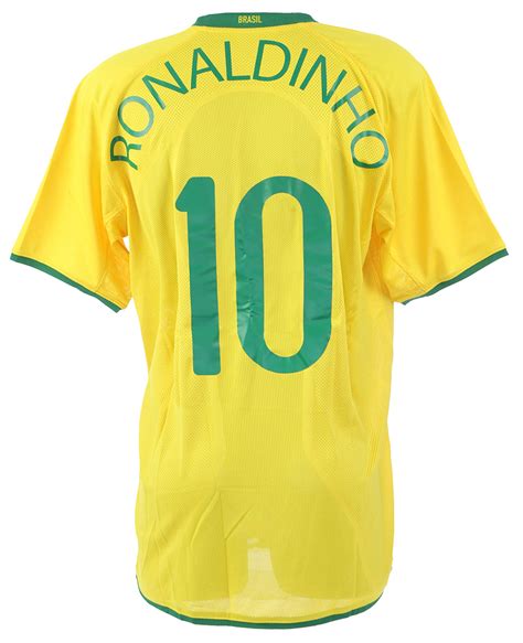 Lot Detail - 2008 Ronaldinho Brazil National Soccer Team Olympic Jersey ...