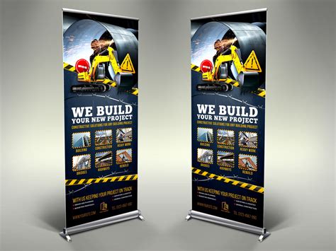 Construction Business Signage Rollup Banner Template by OWPictures on Dribbble