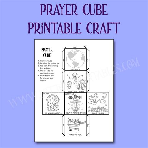 Prayer Cube Craft for Children of All Ages Prayer Teaching Aid Use in Church Sunday School or ...