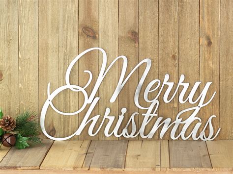 Merry Christmas Sign Metal Wall Art Christmas Decorations | Etsy