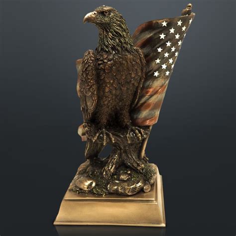 American Bald Eagle And Flag // Cast Bronze Statue | Bronze statue ...