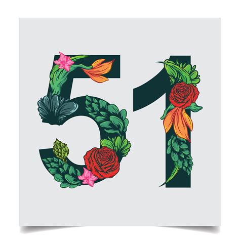 Numbers vector colorful flower font for your design art 11187038 Vector ...