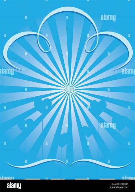 Blue burst background with heart balloons cmyk Stock Vector Image & Art - Alamy