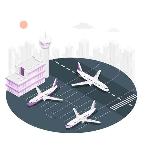 Airport Runway Isometric Illustration