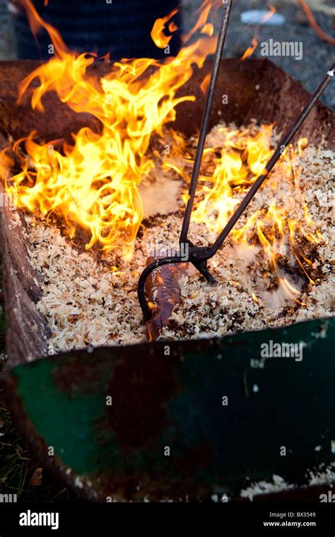 Detail of a raku firing technique for pottery Stock Photo - Alamy