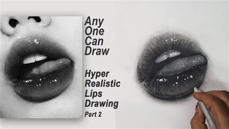 Hyper Realistic Lips Drawing for Beginners - Step by Step Part 2 # ...