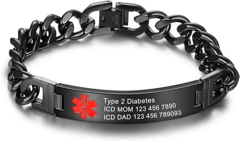 Unisexe personnalisé gravure Alarme ID 19"Bracelets en acier inoxydable Bracelet extensible ...