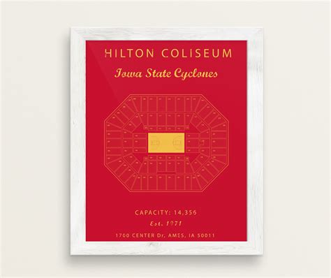 Hilton Coliseum Seating Chart Iowa State Cyclones Hilton | Etsy