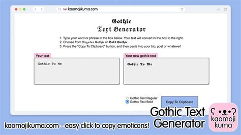 Gothic Text Generator For 𝕸𝖆𝖌𝖎𝖈𝖆𝖑 Emoticons & Emojis