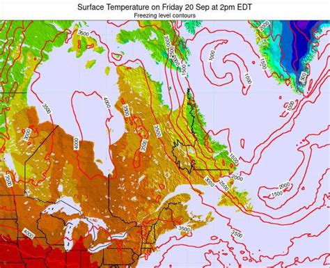 Quebec Surface Temperature on Wednesday 16 Nov at 7am EST