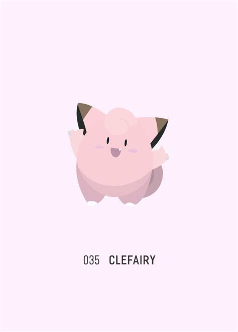 Pokémon Monsters & Evolutions 035 Clefairy #Displate artwork by artist "Ariadna S. C.". Part of ...