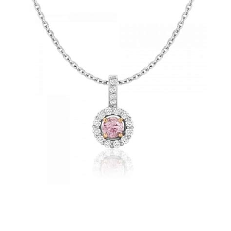 Argyle Pink Diamond Pendant with White Diamond Halo - Fine Jewellery and Argyle Pink Diamond ...