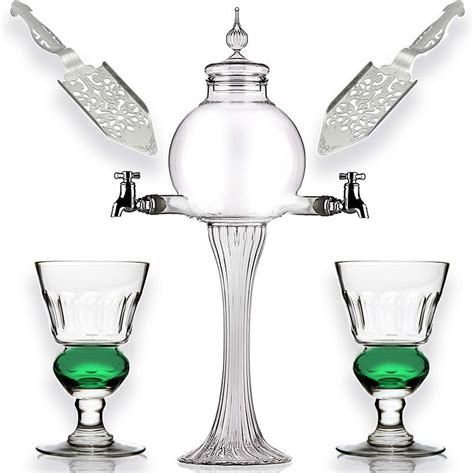 Absinthe Set - Glass Pearl Bubble Fountain Dripper with 2 Spouts ...