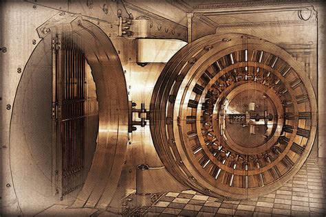 Vintage Bank Vault Door and Lock No. 1 Digital Art by Serge Averbukh ...