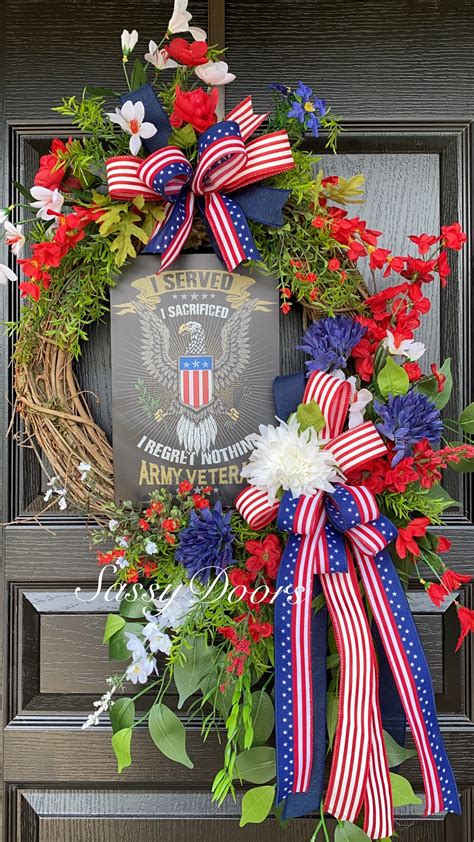 Military Veterans Wreath, Patriotic Wreath, Memorial Day Wreath ...