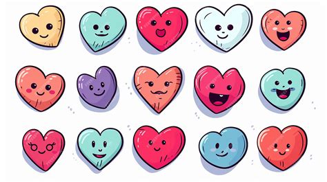 Premium AI Image | doodle style hearts in cute funny with cartoon ...