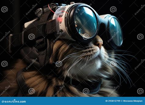 Animal Wearing VR Headset, Surreal Worlds and Colorful, Black in the ...