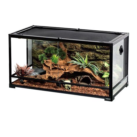 REPTI ZOO Large 34 Gallon Reptile Glass Terrarium Tank,Front Opening ...