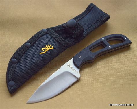 BROWNING SMALL G10 HANDLE FIXED BLADE SKINNING HUNTING KNIFE WITH NYLON ...