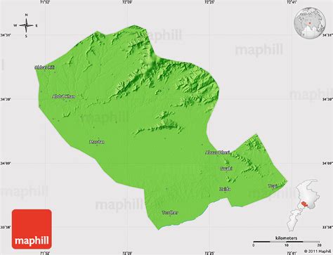 Political Map of Mardan, cropped outside