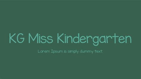 Kg Miss Kindergarten Font