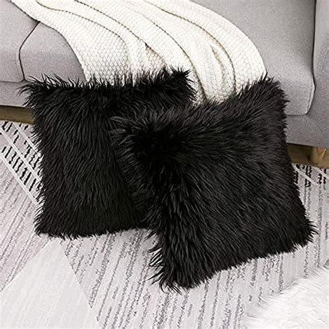 GEJUFF Fur Pillow Covers Throw Square For Sofa