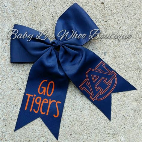 Go Tigers cheer bow .. navy and orange cheer bow .. by BabyLouWhoo