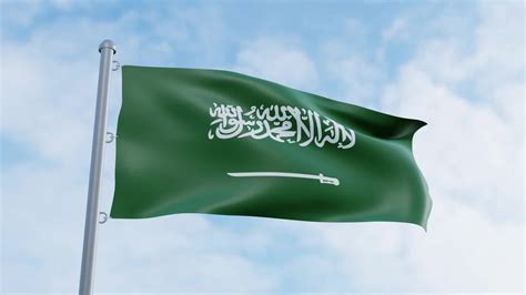 Realistic 3D rendering looping Saudi Arabia flag animation video ...