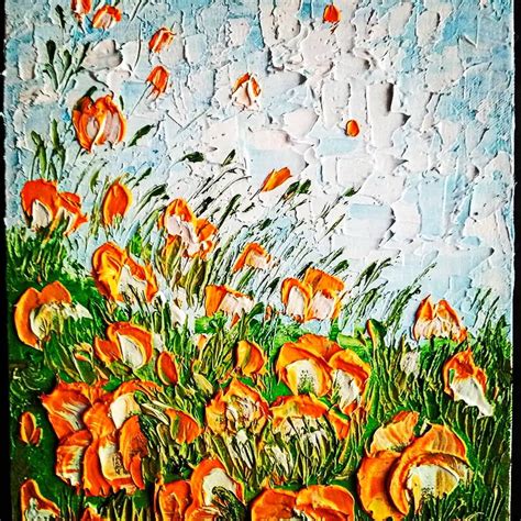 California Poppy Art ORIGINAL PAINTING California Wall Art | Etsy