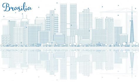 Outline Brasilia Skyline with Blue Buildings. 14530714 Vector Art at Vecteezy