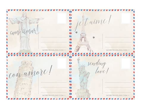 Free Printable Postcards from Around the World ~ Word Traveling