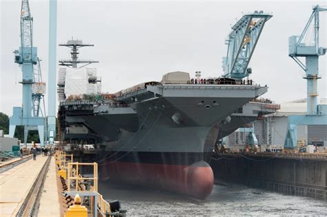 Ship Photos of The Day - Gerald R. Ford Aircraft Carrier Dry Dock Flooded – gCaptain