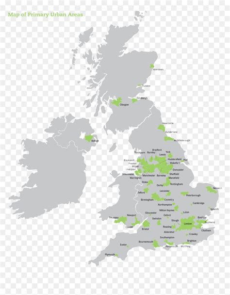 Uk Urban Areas Map, HD Png Download - vhv