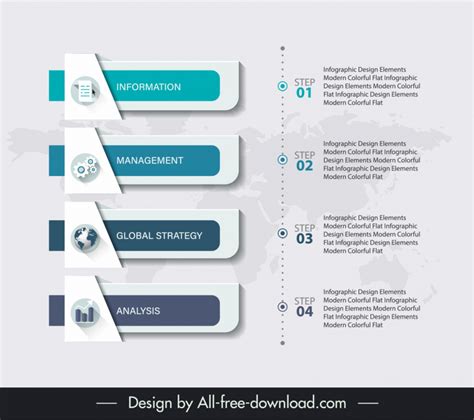 Infographic design elements elegant flat geometric horizontal tabs Vectors images graphic art ...