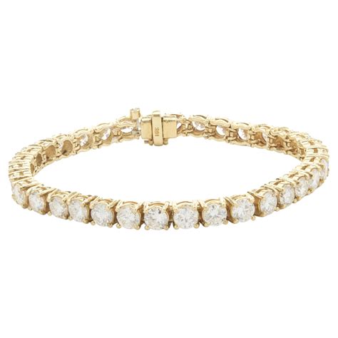 Rose Cut 18 Karat Yellow Gold Tennis Bracelet For Sale at 1stDibs