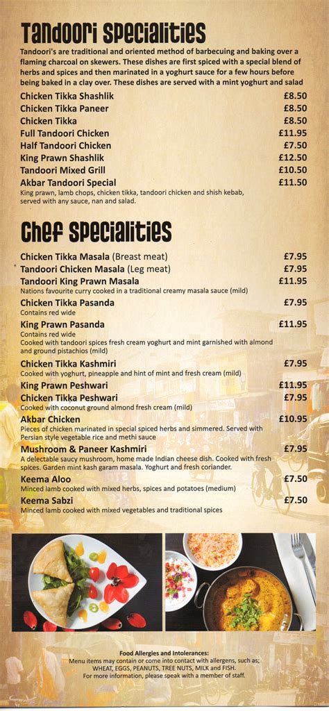 Akbar | Stapleford Takeaway Menus