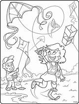 Flying Kite Coloring Page sketch template