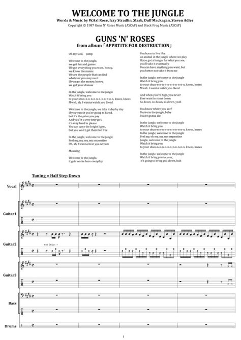 Welcome To The Jungle (arr. from68) by Guns N' Roses Sheet Music for ...