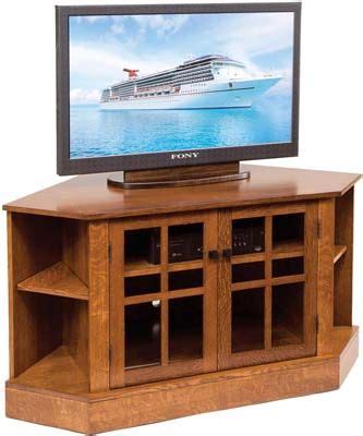 54 inch Corner TV Unit | Indiana Amish TV Unit | Customizable TV Cabinet Wooden Corner Tv Stand ...