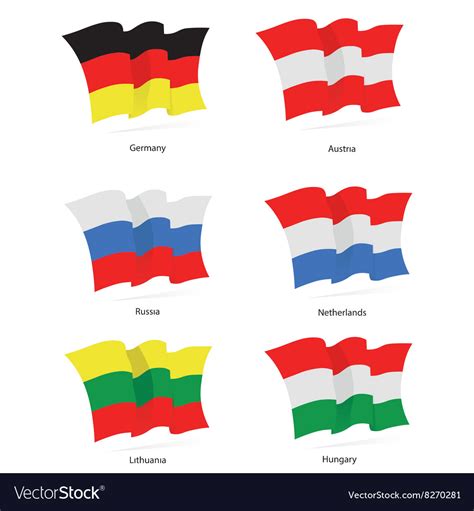 Flags Germany Austria Russia Netherlands Lithuania