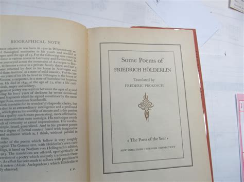 Some Poems of Friedrich Holderlin by Friedrich Holderlin, Frederic Prokosch: Very Good Hardcover ...