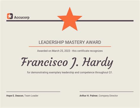 Modern Leadership Recognition Award Certificate Template - Venngage