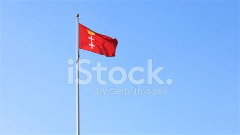 Flag City Of Gdansk Danzig In The Sky Background Poland Stock Photo | Royalty-Free | FreeImages