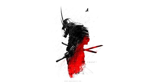 Red Japanese Samurai Wallpaper