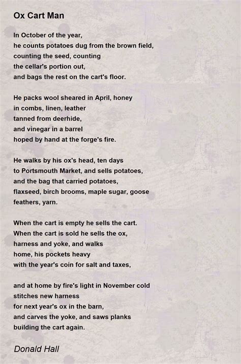 Ox Cart Man - Ox Cart Man Poem by Donald Hall