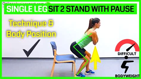 Sit To Stand Strengthening Exercise Tutorial (Level 8) - ONLINE PHYSIO EXERCISES - YouTube